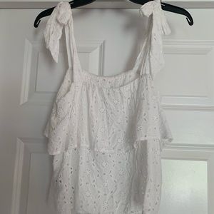 American eagle white tank top with tie straps